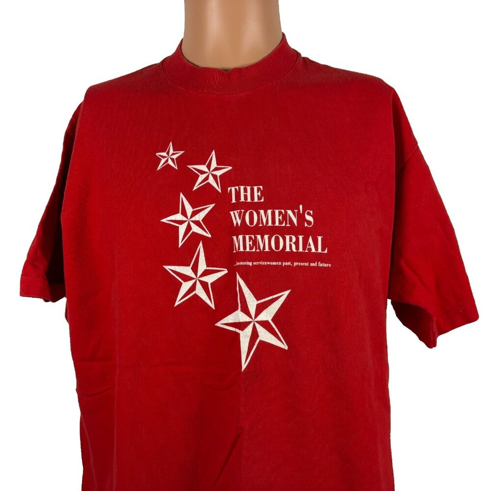 Vintage Military Womens Memorial T Shirt Size XL Red Arlington National Cemetery